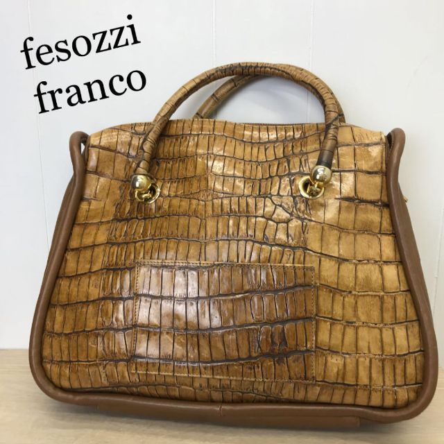 fesozzi franco クロコダイル レザー ハンド バッグ holacliente.com