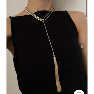 アメリヴィンテージ(Ameri VINTAGE)のCHAIN FRINGE NECKLACE ゴールド(ネックレス)