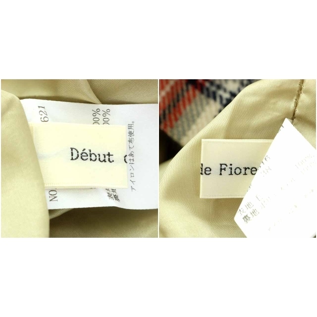 Debut de Fiore(デビュードフィオレ)のデビュー ド フィオレ タイトスカート ロング ミモレ 38 M ベージュ 赤 レディースのスカート(ロングスカート)の商品写真