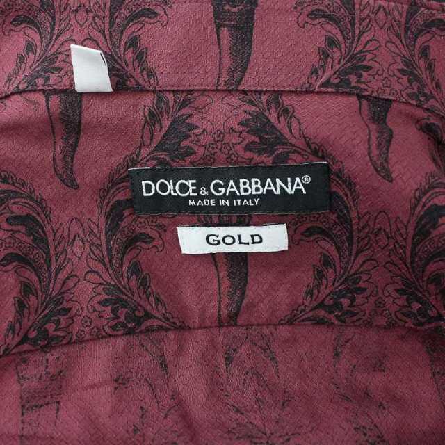 DOLCE&GABBANA(ドルチェアンドガッバーナ)のドルチェ&ガッバーナ ドルガバ ゴールド シャツ スタンダードカラー 長袖 総柄 メンズのトップス(シャツ)の商品写真