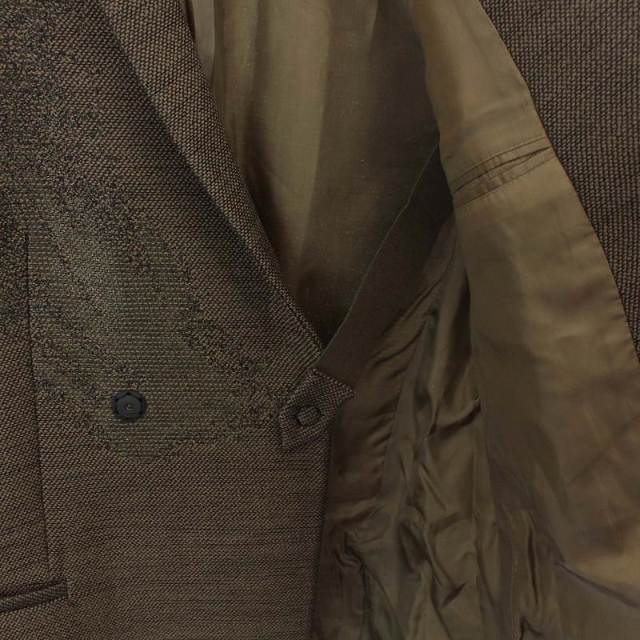 Emporio Armani(エンポリオアルマーニ)のエンポリオアルマーニ テーラードジャケット ダブル サイドベンツ 総柄 48 茶 メンズのジャケット/アウター(テーラードジャケット)の商品写真