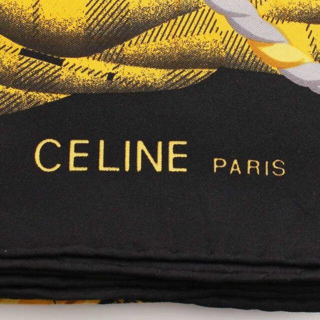 celine(セリーヌ)のスカーフ シルク ブラック イエロー マルチカラー レディースのファッション小物(バンダナ/スカーフ)の商品写真