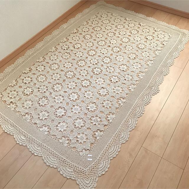 サイトにも レース編み ベッドカバー大判 カバー マルチカバー(130cm