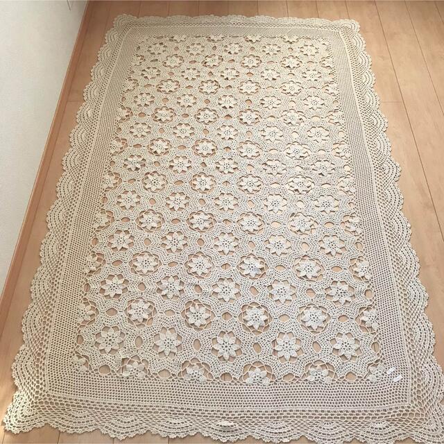 レース編み ベッドカバー大判 カバー マルチカバー(130cm*190cm)の