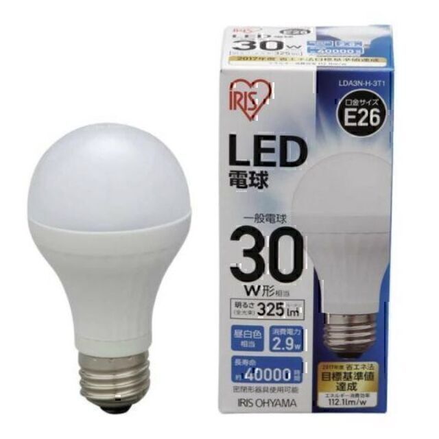 【送料込み】LED電球 E26 30W相当 LDA3N-H-3T1 インテリア/住まい/日用品のライト/照明/LED(蛍光灯/電球)の商品写真