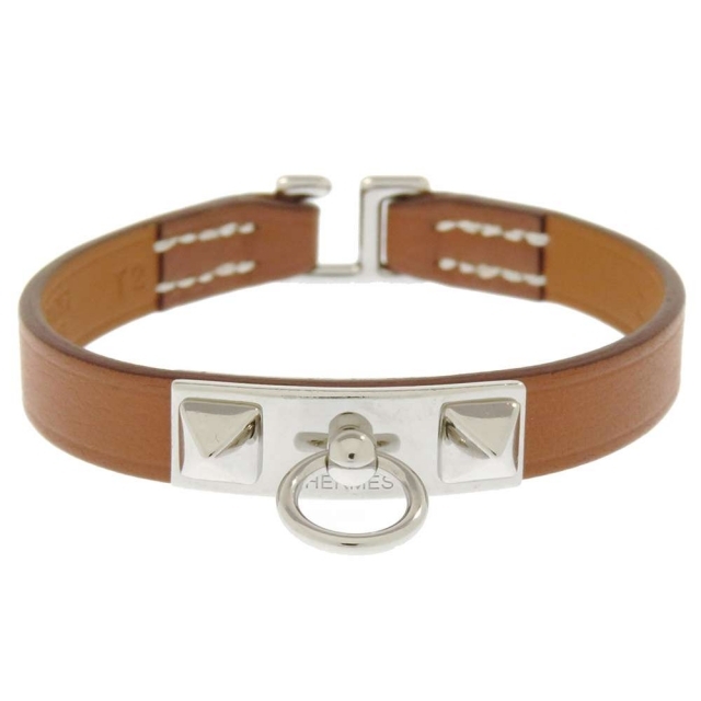 HERMES - エルメス ブレスレット マイクロリヴァル Micro Rival ゴールド/シルバー金具 スイフト サイズT2 Z刻印 HERMES アクセサリー バングル