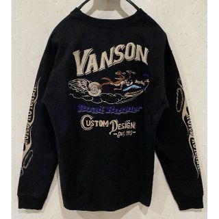 バンソン(VANSON)の＊バンソン×ルーニー・テューンズ 刺繍 胸ポケット 長袖Tシャツ L(Tシャツ/カットソー(七分/長袖))