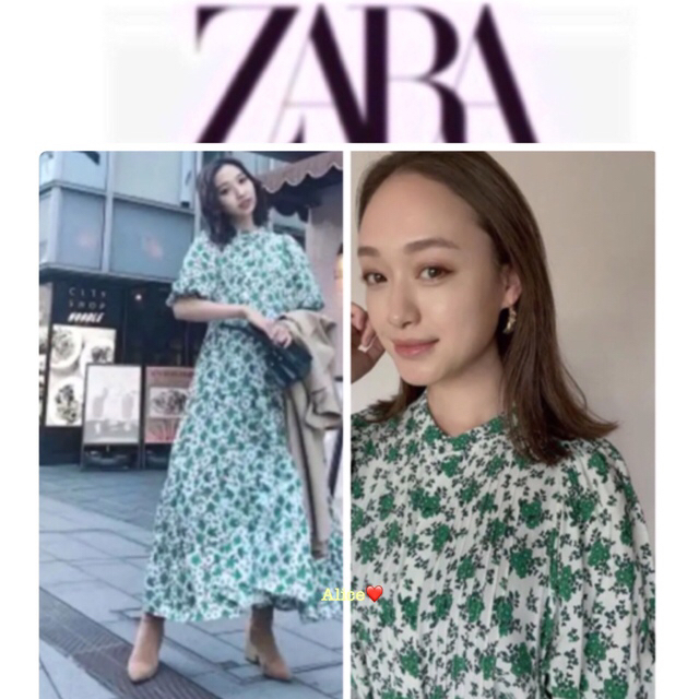 ZARA(ザラ)の【除菌クリーニング済・神崎恵・田中マヤさん着用】ザラ　花柄　フラワー　ワンピース レディースのワンピース(ロングワンピース/マキシワンピース)の商品写真