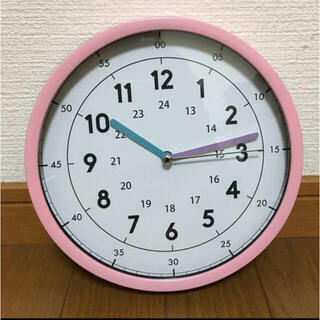 知育時計　学習用時計　子供　モンテッソーリ  練習 知育　ピンク　壁掛け時計(掛時計/柱時計)