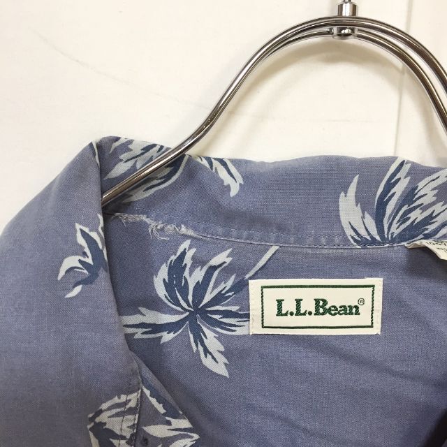 L.L.Bean(エルエルビーン)の【人気】エルエルビーン 総柄 アロハシャツ 半袖 コットン100％ ブルー系 M メンズのトップス(シャツ)の商品写真
