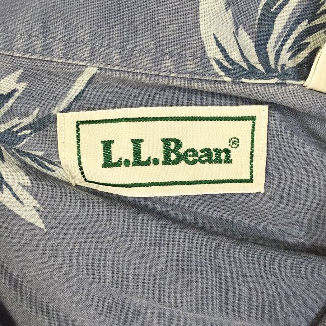 L.L.Bean(エルエルビーン)の【人気】エルエルビーン 総柄 アロハシャツ 半袖 コットン100％ ブルー系 M メンズのトップス(シャツ)の商品写真