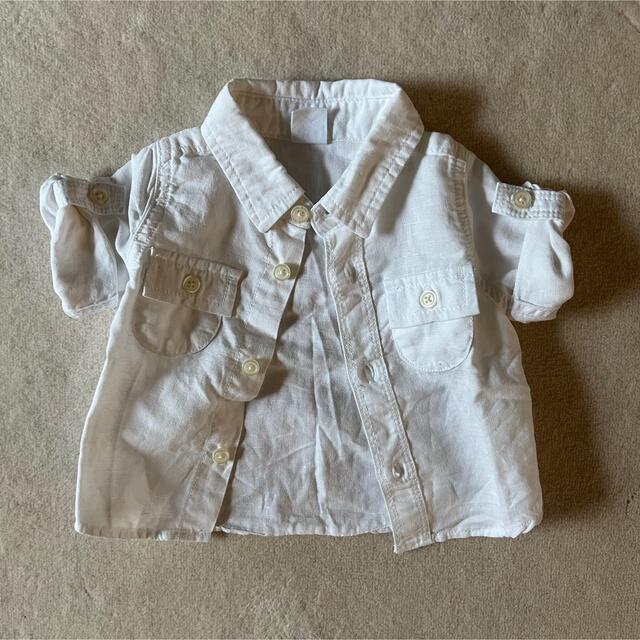 babyGAP(ベビーギャップ)のbaby Gap＊白シャツ0-3m キッズ/ベビー/マタニティのベビー服(~85cm)(シャツ/カットソー)の商品写真