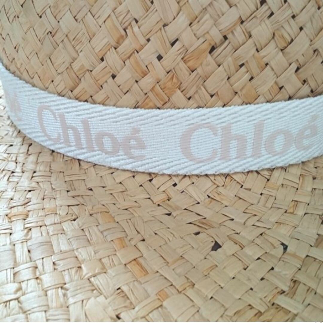 Chloe(クロエ)の●新品/正規品● CHLOE ロゴ グログランリボン ラフィアハット レディースの帽子(ハット)の商品写真