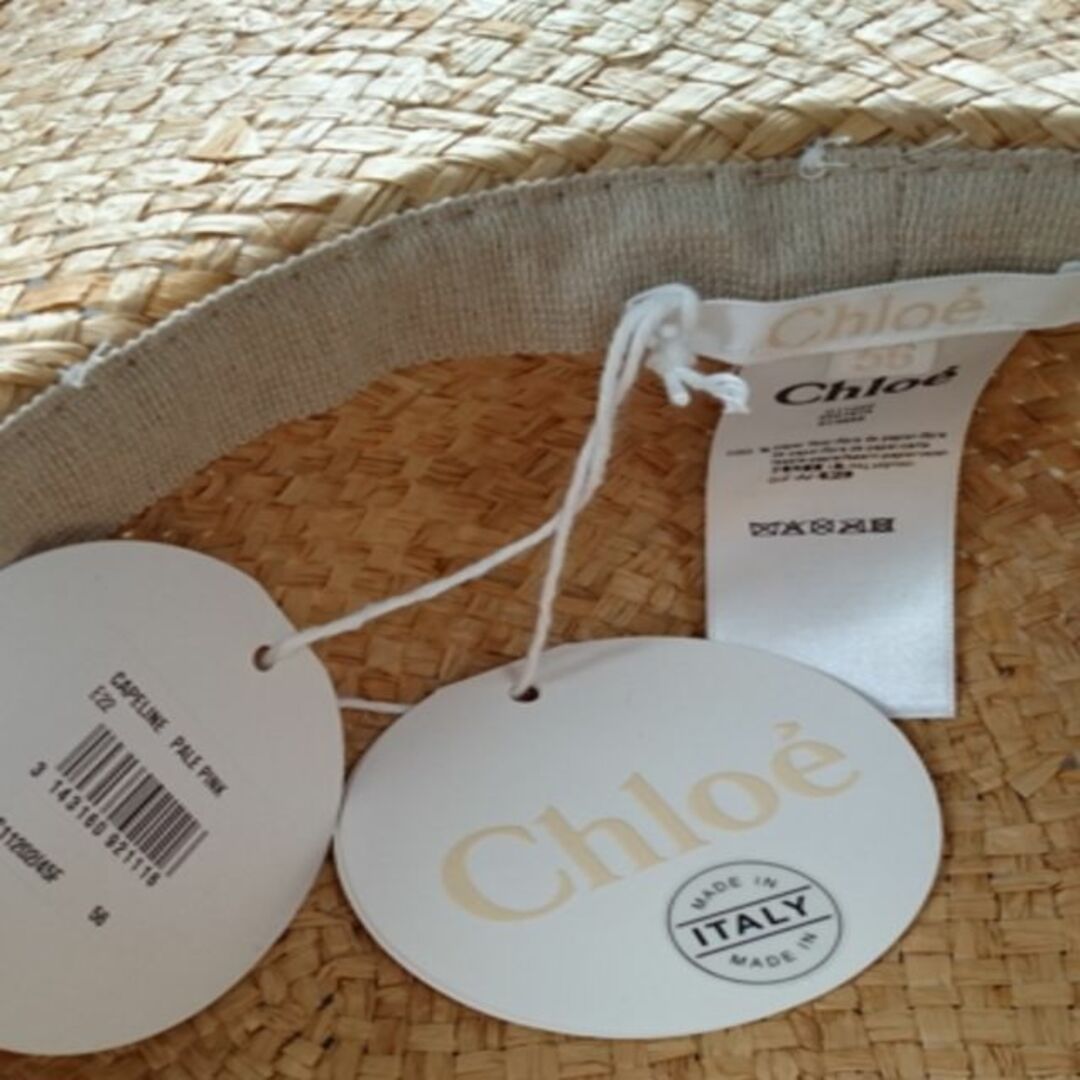 Chloe(クロエ)の●新品/正規品● CHLOE ロゴ グログランリボン ラフィアハット レディースの帽子(ハット)の商品写真