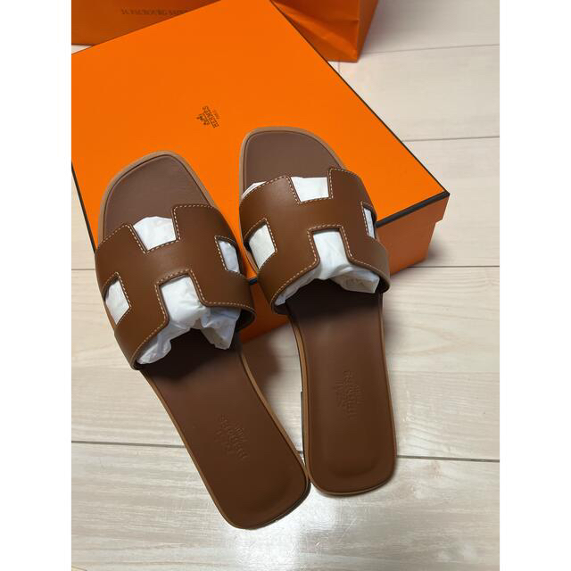 人気満点 HERMES エルメス - Hermes オラン 新品 サンダル ゴールド