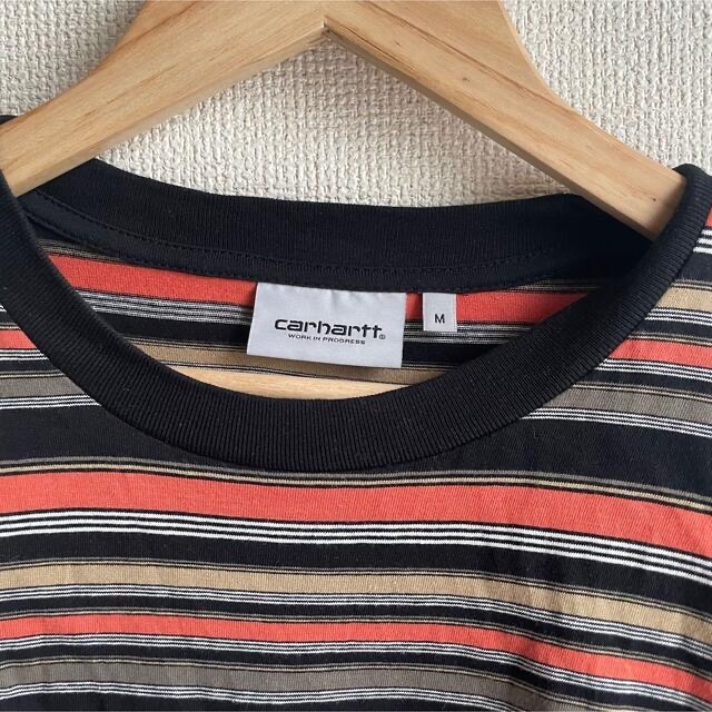 Charhartt WIP(カーハートダブリューアイピー)のcarhartt wip Riggs Stripe Black border メンズのトップス(Tシャツ/カットソー(半袖/袖なし))の商品写真