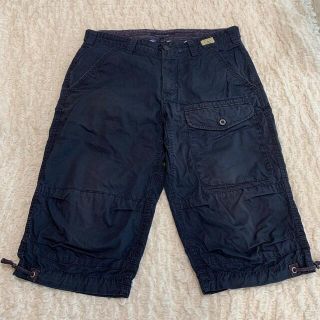 トミーヒルフィガー(TOMMY HILFIGER)のトミーフィルガー  5部丈  ハーフパンツ  カーゴパンツ ネイビー   32(ショートパンツ)