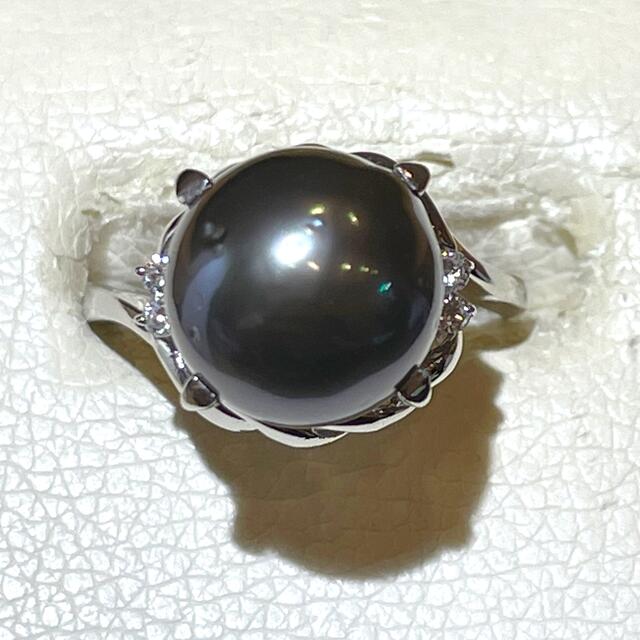 ☆Pt900 ブラックパール10.7mm&ダイヤリング☆ | hartwellspremium.com
