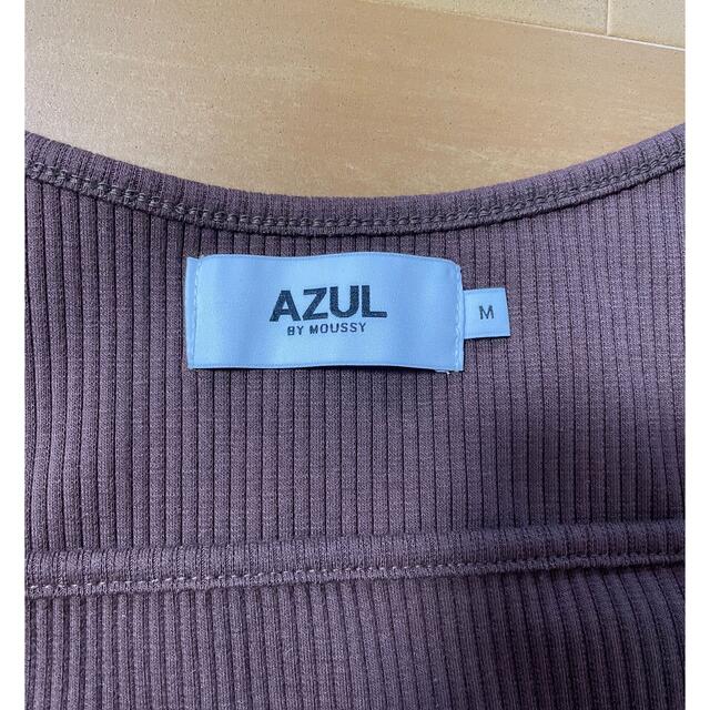 AZUL by moussy(アズールバイマウジー)のAZUL by moussy スクエアネック　リブトップス レディースのトップス(Tシャツ(半袖/袖なし))の商品写真