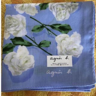 アニエスベー(agnes b.)のアニエスベー　大判ハンカチ　白薔薇sa(ハンカチ)