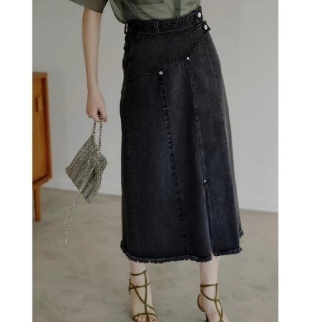 好評再入荷 Ameri AMERI WESTERN FLAP DENIM SKIRT ブラック sの通販