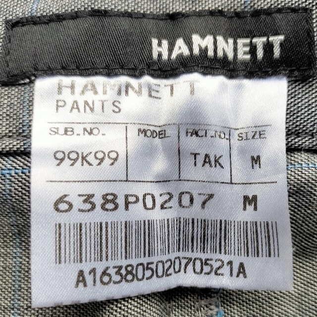 HAMNETT(ハムネット)のHAMNETT(ハムネット)チェックスリムパンツ ストレッチ送料無料 メンズのパンツ(その他)の商品写真