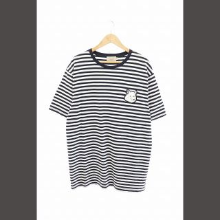 メゾンキツネ MAISON KITSUNE ストライプ フォックス Tシャツ