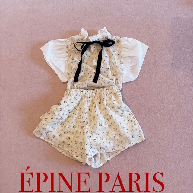 French flower back ribbon frill blouse シャツ/ブラウス(半袖 French flower back ribbon frill blouse シャツ/ブラウス(半袖