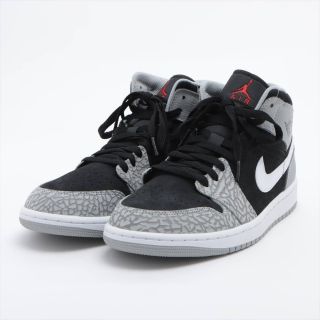 ナイキ(NIKE)のナイキ AIR JORDAN 1 MID レザー 26.5cm グレー メ(スニーカー)