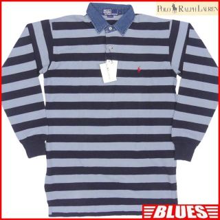 ポロラルフローレン(POLO RALPH LAUREN)の未使用 ラガーシャツ ポロラルフローレン ポロシャツ メンズ 青 TY1794(スウェット)