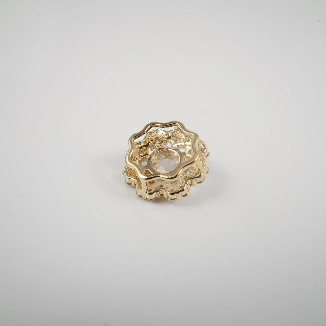 K18 ローズカットのお花ペンダント 0611-24即購入可-
