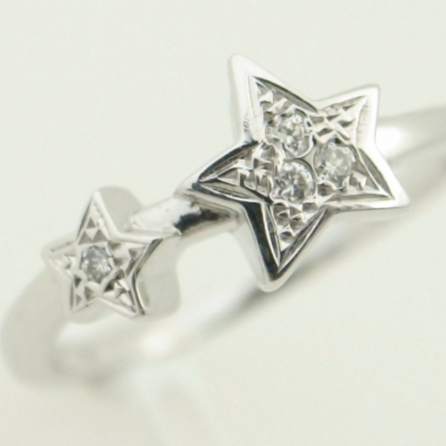 STAR JEWELRY(スタージュエリー)のスタージュエリー StarJerelry 星モチーフ ダイヤリング K18WG レディースのアクセサリー(リング(指輪))の商品写真