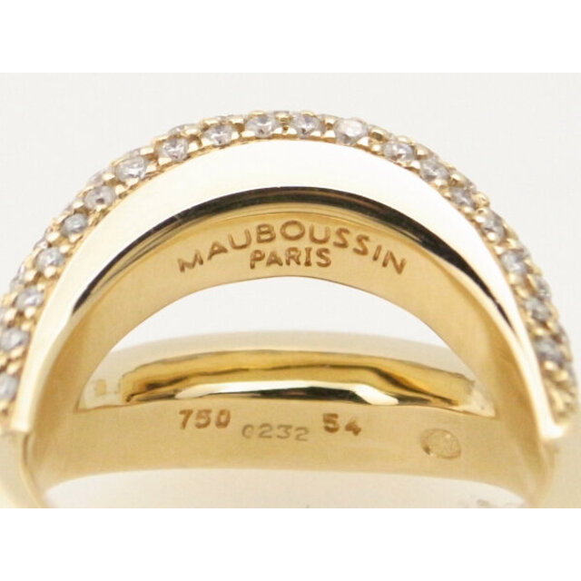 モーブッサン ダイヤモンドパヴェリング 指輪 K18YG（18金イエローゴールド） 13.5号 ボリューム レディースのアクセサリー(リング(指輪))の商品写真