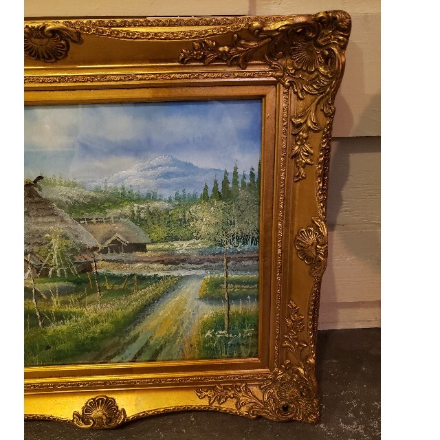 即納超特価】 絵画 額 絵 レトロ ゴールド 金 アンティーク 昭和レトロ