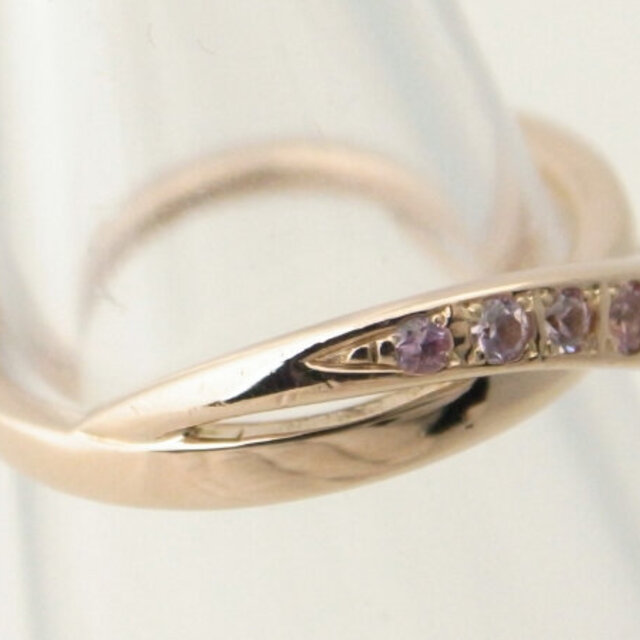 4℃(ヨンドシー)のヨンドシー ピンクカラーストーンリング 指輪 8号 K18PG(18金 ピンクゴールド) レディースのアクセサリー(リング(指輪))の商品写真