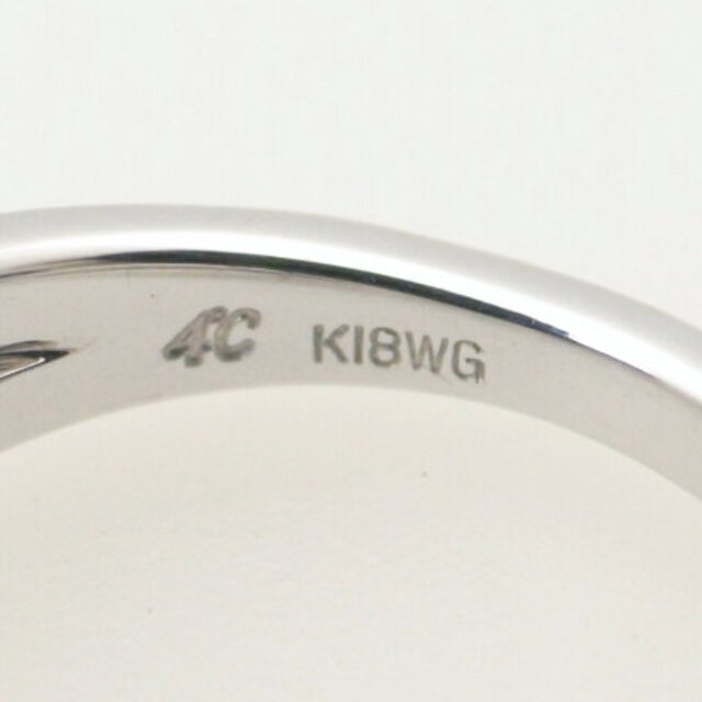 4℃ ダイヤモンドリング K18WG(18金 ホワイトゴールド) 8号 指輪 4