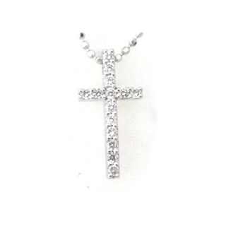 天然ダイヤ パヴェ クロス 十字架 ネックレス 1.10ct k18 WG