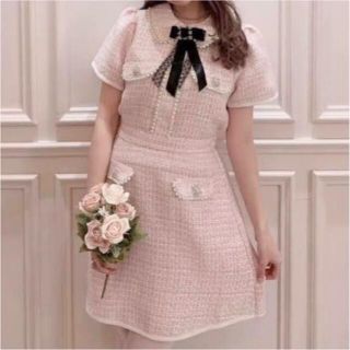 週末限定お値下げ❤️新品❤️スワンキスstitching  ビジュー ジャンスカ