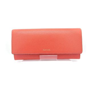 ポールスミス(Paul Smith)のポールスミス ファスナー小銭入れ付長財布 PWD676 コラル/G カラーBゴート レディース 赤(財布)