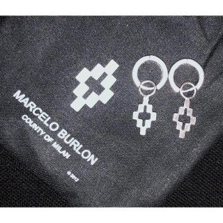 マルセロブロン(MARCELO BURLON)の新品 正規 マルセロバーロン クロス ペンダントピアス シルバー マルセロブロン(ピアス(両耳用))