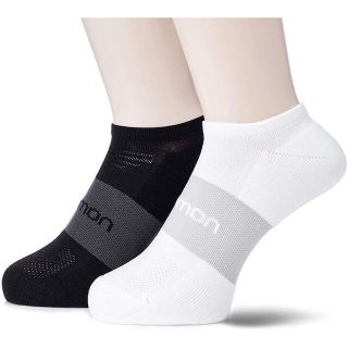サロモン(SALOMON)の①Salomon サロモン ランニングソックス ソニック2パックL 黒＆白 新品(ウェア)