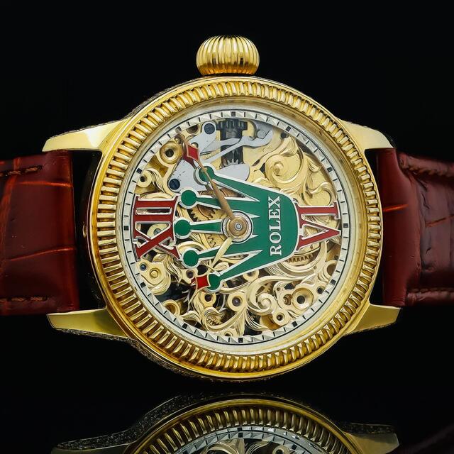 ロレックス ROLEX アンティーク 手巻き ★スケルトン 腕時計 メンズ 希少