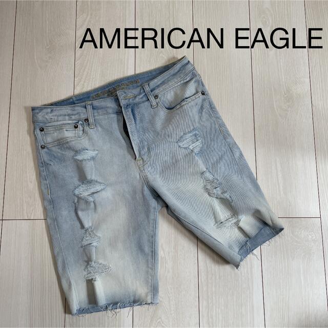 American Eagle(アメリカンイーグル)の【AMERICAN EAGLE】デニムダメージ　ショートパンツ　32 メンズのパンツ(ショートパンツ)の商品写真