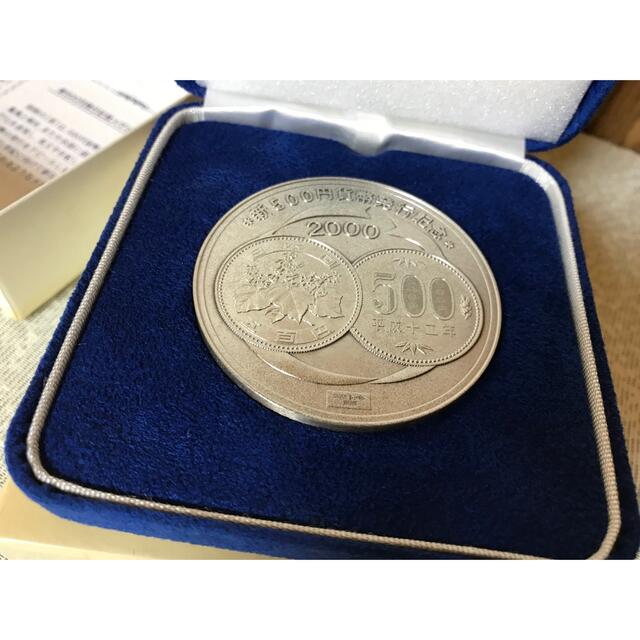 新500円貨幣発行記念純銀メダル　平成12年,約134g,銀貨美術品/アンティーク