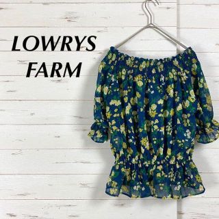 ローリーズファーム(LOWRYS FARM)のLOWRYSFARM ローリーズファーム 七分袖 ブラウス ネイビー(Tシャツ(長袖/七分))