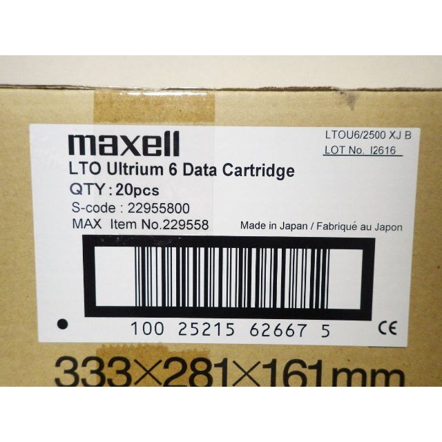 未開封新品 maxell マクセル LTO6データカートリッジ 20本 スマホ/家電/カメラのPC/タブレット(PCパーツ)の商品写真