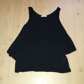 マウジー(moussy)のmoussy❇️ふんわりノースリーブ(黒)(タンクトップ)