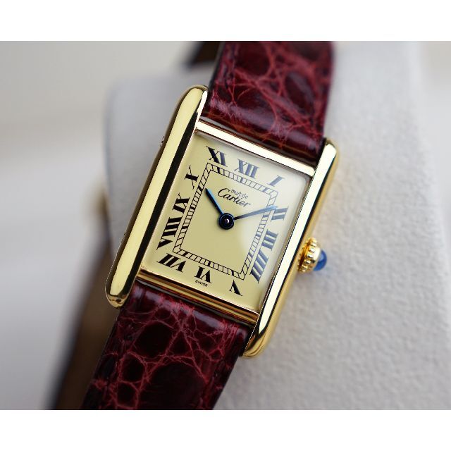 美品 カルティエ マスト タンク アイボリー ローマン SM Cartier