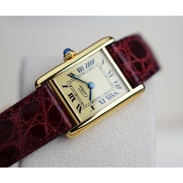 美品 カルティエ マスト タンク アイボリー ローマン SM Cartier