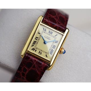 カルティエ(Cartier)の美品 カルティエ マスト タンク アイボリー ローマン SM Cartier(腕時計)